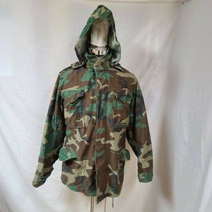 Golden MFG US Army Hooded Woodland Camo Cold Weather Heavy Military Coat Jacket